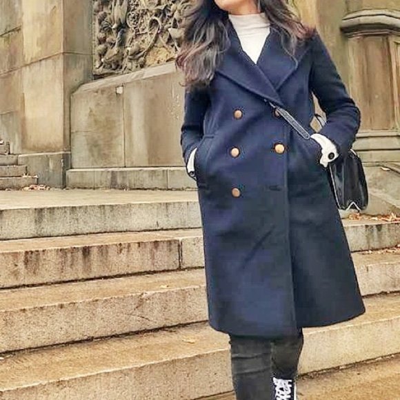 ❤️LAST NWT ZARA LONG GOLD BUTTONED DOUBLE-BREASTED COAT - Picture 3 of 12